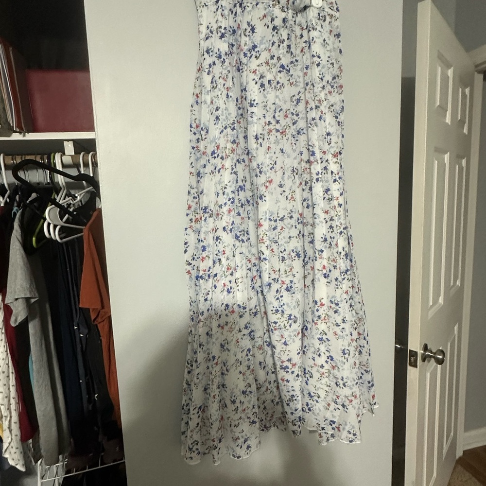 Japna White Floral Maxi Skirt